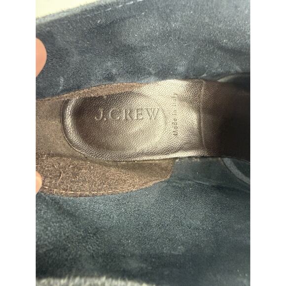 J. Crew MacAlister Woman's Wedge Heel Ankle Bootie Suede Leather Boho Navy 7 - Picture 7 of 7